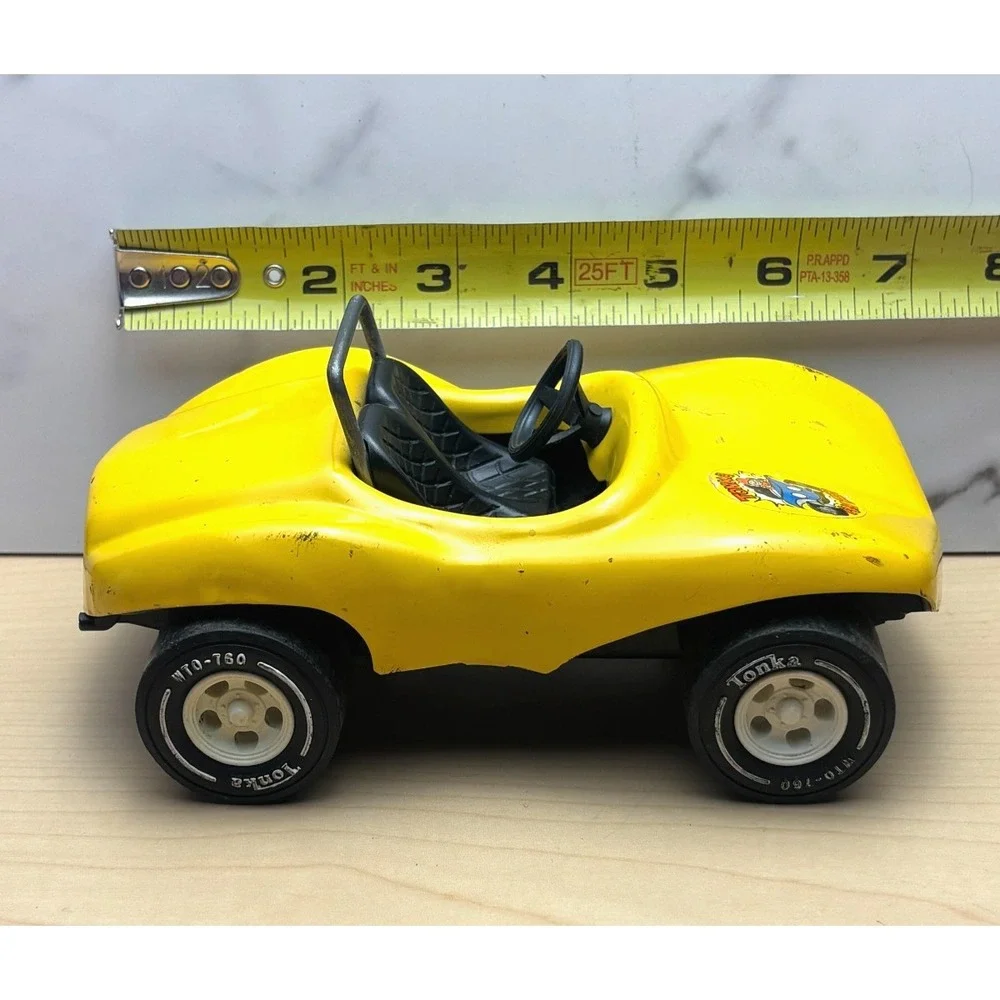 Tonka Vintage 1970s Fun Buggy Yellow Pressed Steel Dune Buggy 7in USA Made